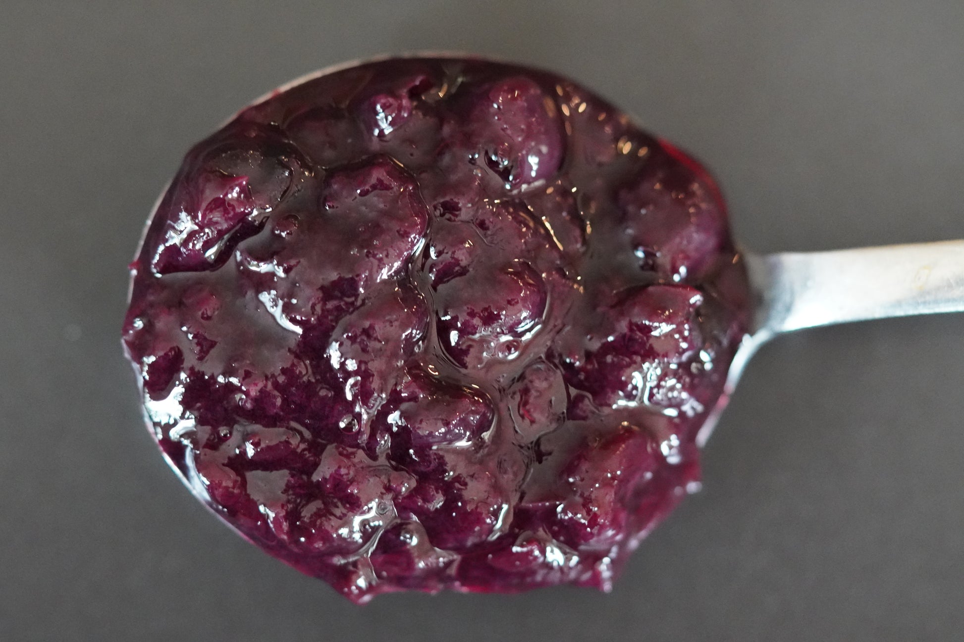 Blueberry Sunrise on a spoon