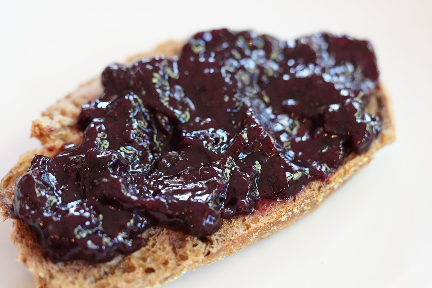 Blueberry Sunrise spread on Rye Bread